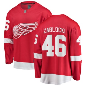 Men's Lane Zablocki Detroit Red Wings Breakaway Home Jersey - Red