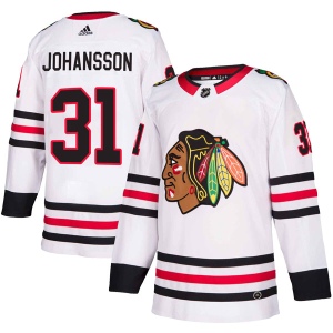 Men's Lars Johansson Chicago Blackhawks Authentic Away Jersey - White