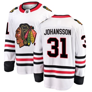 Men's Lars Johansson Chicago Blackhawks Breakaway Away Jersey - White