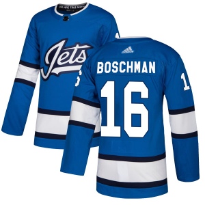 Men's Laurie Boschman Winnipeg Jets Authentic Alternate Jersey - Blue