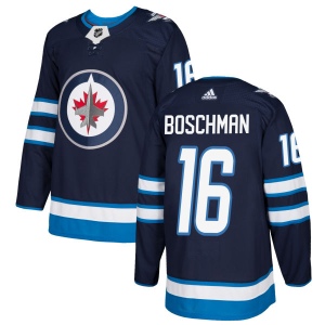 Men's Laurie Boschman Winnipeg Jets Authentic Jersey - Navy