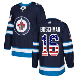 Men's Laurie Boschman Winnipeg Jets Authentic USA Flag Fashion Jersey - Navy Blue