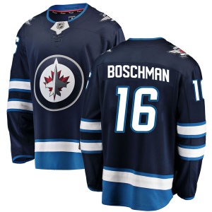 Men's Laurie Boschman Winnipeg Jets Breakaway Home Jersey - Blue