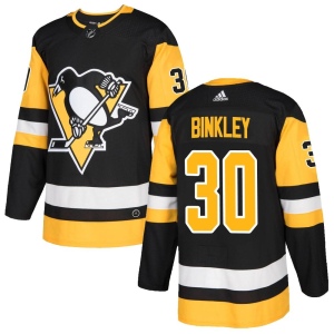 Men's Les Binkley Pittsburgh Penguins Authentic Home Jersey - Black