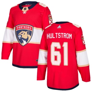 Men's Linus Hultstrom Florida Panthers Authentic Home Jersey - Red