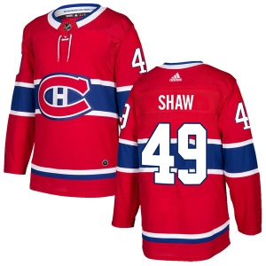 Men's Logan Shaw Montreal Canadiens Authentic Home Jersey - Red