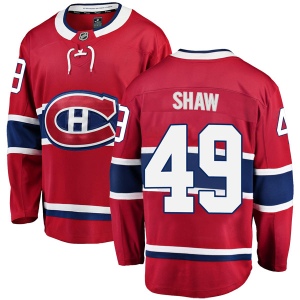 Men's Logan Shaw Montreal Canadiens Breakaway Home Jersey - Red