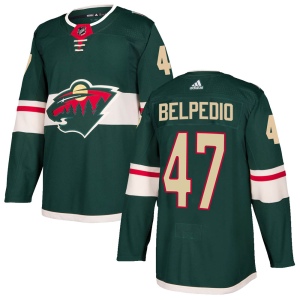 Men's Louis Belpedio Minnesota Wild Authentic Home Jersey - Green