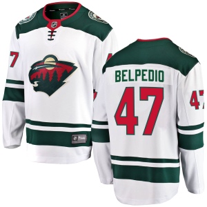 Men's Louis Belpedio Minnesota Wild Breakaway Away Jersey - White