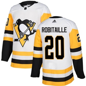 Men's Luc Robitaille Pittsburgh Penguins Authentic Away Jersey - White