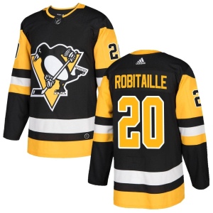 Men's Luc Robitaille Pittsburgh Penguins Authentic Home Jersey - Black