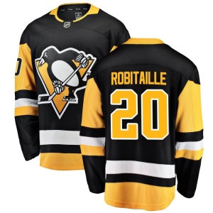 Men's Luc Robitaille Pittsburgh Penguins Breakaway Home Jersey - Black