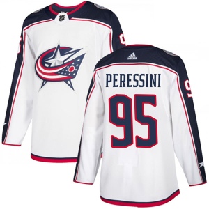 Men's Lucas Peressini Columbus Blue Jackets Authentic Away Jersey - White