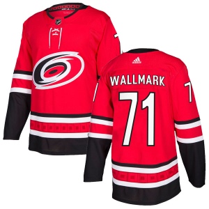 Men's Lucas Wallmark Carolina Hurricanes Authentic Home Jersey - Red