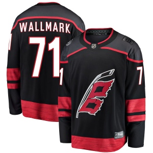 Men's Lucas Wallmark Carolina Hurricanes Breakaway Alternate Jersey - Black