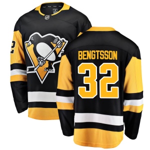 Men's Lukas Bengtsson Pittsburgh Penguins Breakaway Home Jersey - Black