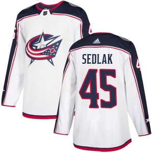 Men's Lukas Sedlak Columbus Blue Jackets Authentic Away Jersey - White