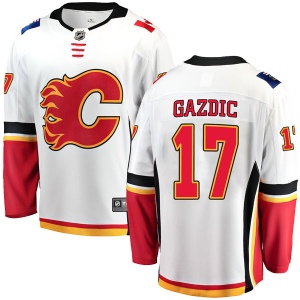 Men's Luke Gazdic Calgary Flames Breakaway Away Jersey - White