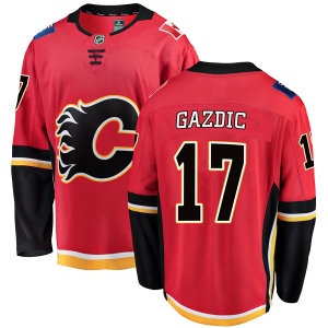 Men's Luke Gazdic Calgary Flames Breakaway Home Jersey - Red