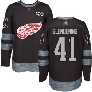 Men's Luke Glendening Detroit Red Wings Authentic 1917-2017 100th Anniversary Jersey - Black