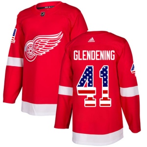 Men's Luke Glendening Detroit Red Wings Authentic USA Flag Fashion Jersey - Red