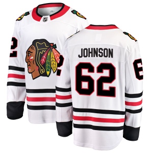 Men's Luke Johnson Chicago Blackhawks Breakaway Away Jersey - White