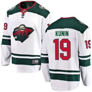 Men's Luke Kunin Minnesota Wild Breakaway Away Jersey - White