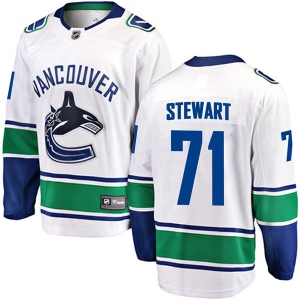 Men's MacKenze Stewart Vancouver Canucks Breakaway Away Jersey - White