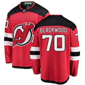 Men's MacKenzie Blackwood New Jersey Devils Breakaway Red Home Jersey - Black