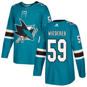 Men's Manuel Wiederer San Jose Sharks Authentic Home Jersey - Teal