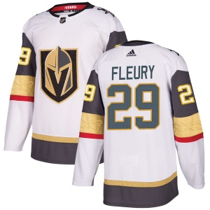 Men's Marc-Andre Fleury Vegas Golden Knights Authentic White Away Jersey - Gold