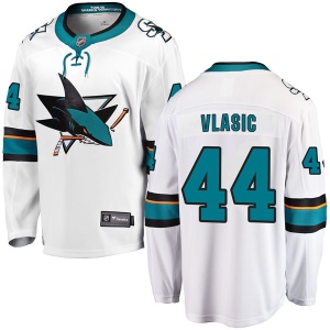 Men's Marc-Edouard Vlasic San Jose Sharks Breakaway Away Jersey - White