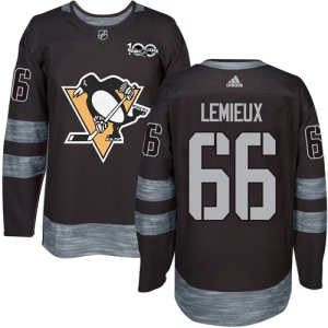 Men's Mario Lemieux Pittsburgh Penguins Authentic 1917-2017 100th Anniversary Jersey - Black