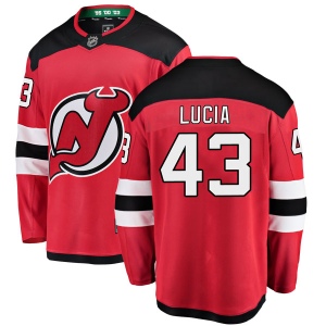 Men's Mario Lucia New Jersey Devils Breakaway Home Jersey - Red