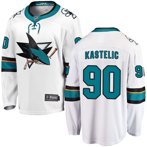 Men's Mark Kastelic San Jose Sharks Breakaway Away Jersey - White