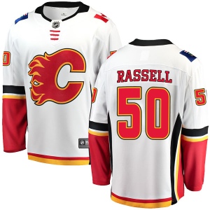 Men's Mark Rassell Calgary Flames Breakaway Away Jersey - White