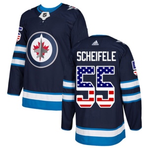 Men's Mark Scheifele Winnipeg Jets Authentic USA Flag Fashion Jersey - Navy Blue