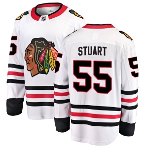 Men's Mark Stuart Chicago Blackhawks Breakaway Away Jersey - White