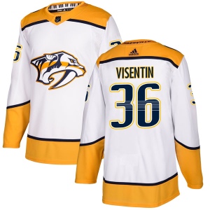 Men's Mark Visentin Nashville Predators Authentic Away Jersey - White