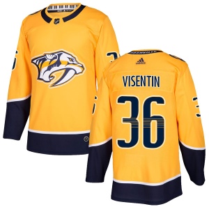 Men's Mark Visentin Nashville Predators Authentic Home Jersey - Gold