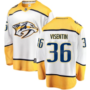 Men's Mark Visentin Nashville Predators Breakaway Away Jersey - White