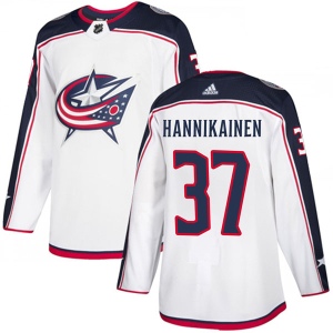 Men's Markus Hannikainen Columbus Blue Jackets Authentic Away Jersey - White