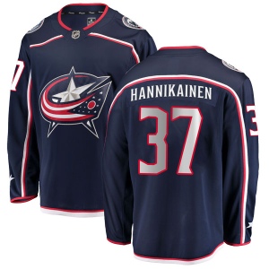 Men's Markus Hannikainen Columbus Blue Jackets Breakaway Home Jersey - Navy