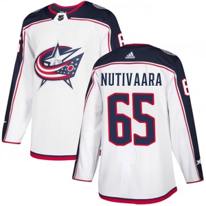 Men's Markus Nutivaara Columbus Blue Jackets Authentic Away Jersey - White