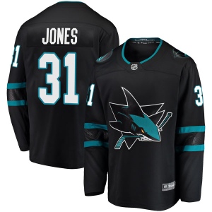 Men's Martin Jones San Jose Sharks Breakaway Alternate Jersey - Black