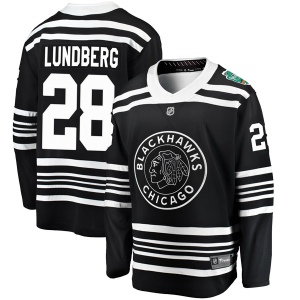 Men's Martin Lundberg Chicago Blackhawks 2019 Winter Classic Breakaway Jersey - Black