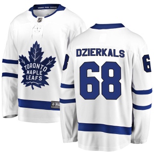 Men's Martins Dzierkals Toronto Maple Leafs Breakaway Away Jersey - White