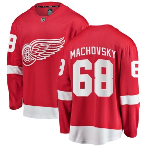 Men's Matej Machovsky Detroit Red Wings Breakaway Home Jersey - Red