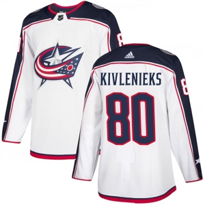 Men's Matiss Kivlenieks Columbus Blue Jackets Authentic Away Jersey - White