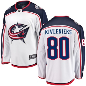 Men's Matiss Kivlenieks Columbus Blue Jackets Breakaway Away Jersey - White